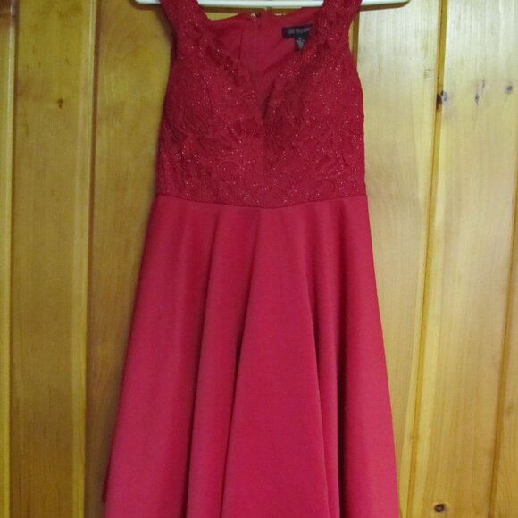 sz S Red Dress Holiday Dresses Beaded Dresses Skater Dress with Tulle Christmas - Picture 2 of 7